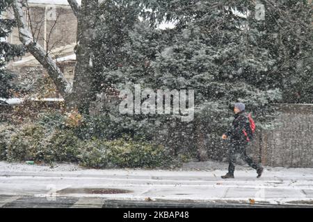 Der Winterschneesturm traf Toronto, Ontario, Kanada, am 11. November 2019. Es wird erwartet, dass der Sturm im Großraum Toronto zwischen 10-15 Zentimetern Schnee fallen wird. (Foto von Creative Touch Imaging Ltd./NurPhoto) Stockfoto