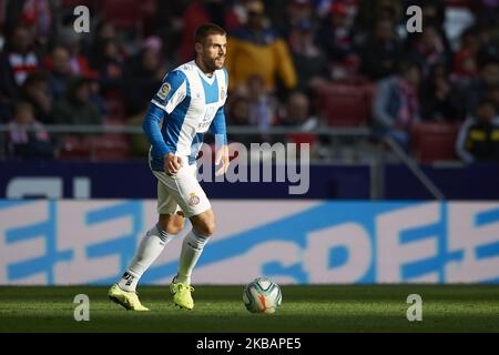 David Lopez von Espanyol während des Liga-Spiels zwischen Club Atletico de Madrid und RCD Espanyol im Wanda Metropolitano am 10. November 2019 in Madrid, Spanien. (Foto von Jose Breton/Pics Action/NurPhoto) Stockfoto