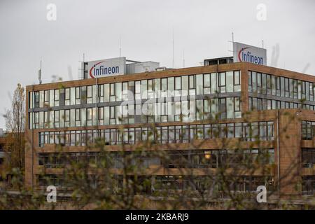 Jahrespressekonferenz der Infineon Technologies AG am 12. November 2019 in Neubiberg bei München. Infineon ist ein Halbleiterhersteller mit rund 40.000 Mitarbeitern. Der Umsatz erreichte 2019 einen neuen Höchststand. (Foto von Alexander Pohl/NurPhoto) Stockfoto