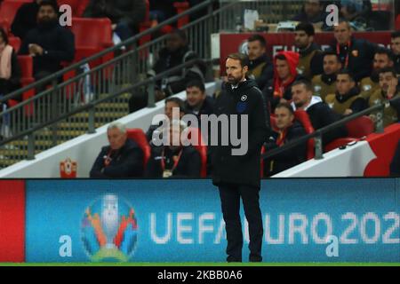 England-Manager Gareth Southgate während des UEFA European Championship Group A Qualifying Matches zwischen England und Montenegro im Wembley Stadium, London, am Donnerstag, dem 14.. November 2019. (Foto von Leila Coker/MI News/NurPhoto) Stockfoto