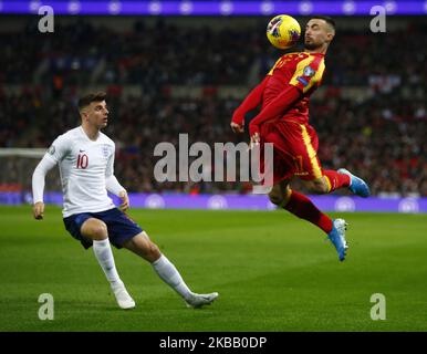 SEAD Haksabanovic aus Montenegro während der UEFA Euro 2020 Qualifikation zwischen England und Montenegro im Wembley-Stadion in London, England am 14. November 2019 (Foto by Action Foto Sport/NurPhoto) Stockfoto