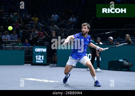 Paris, Frankreich. 3. November 2022, Corentin Moutet aus Frankreich während des Rolex Paris Masters, ATP Masters 1000 Tennisturniers, am 3. November 2022 in der Accor Arena in Paris, Frankreich. Foto von Victor Joly/ABACAPRESS.COM Stockfoto