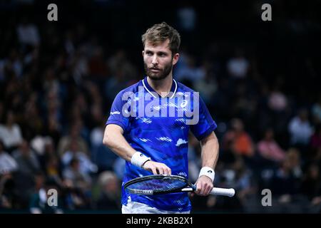 Paris, Frankreich. 3. November 2022, Corentin Moutet aus Frankreich während des Rolex Paris Masters, ATP Masters 1000 Tennisturniers, am 3. November 2022 in der Accor Arena in Paris, Frankreich. Foto von Victor Joly/ABACAPRESS.COM Stockfoto