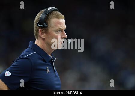 Jason Garrett, Cheftrainer der Dallas Cowboys, wird während der ersten Hälfte eines NFL-Fußballspiels gegen die Detroit Lions in Detroit, Michigan, USA, am Sonntag, den 17. November 2019, gesehen (Foto: Jorge Lemus/NurPhoto) Stockfoto