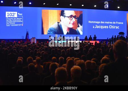 Französische Bürgermeister zollen Jacques Chirac vor der Eröffnung des französischen Bürgermeisterkongresses am 19. November 2019 in Paris, Frankreich, Tribut. (Foto von Daniel Pier/NurPhoto) Stockfoto