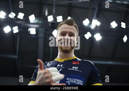 Der italienische Spieler Ivan Zaytsev von Azumit Leo Shoes Modena spielt während des Spiels von Super Lega Credem Banca Allianz Powervolley Milano - Azumit Leo Shoes Modena (Foto: Andrea Diodato/NurPhoto) Stockfoto