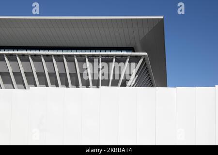 Außenansicht des Tokyo Aquatics Center, Austragungsort der Olympischen und Paralympischen Spiele 2020 in Tokio, Japan, 21. November 2019. Die Fertigstellung des Wasserzentrums ist für Februar 2020 geplant. (Foto von Alessandro Di Ciommo/NurPhoto) Stockfoto