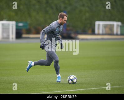 Christian Eriksen von Tottenham Hotspur beim Training von Tottenham Hotspur vor dem UEFA Champions League-Spiel der Gruppe B gegen Olympiakos am 25. Dezember 2019 in Enfield, England, auf dem Hotspur Way in Enfield. (Foto von Action Foto Sport/NurPhoto) Stockfoto