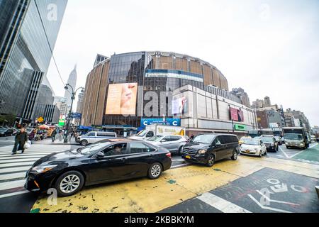 Madison Square Garden MSG, eine Mehrzweck-Sport- und Konzertarena über der Metro Penn/Pennsylvania Station im Chelsea-Viertel von Manhattan zwischen 7. und 8. Avenue, New York City NYC in den Vereinigten Staaten. Heute ist es die Heimat der New York Rangers der National Hockey League - NHL und der New York Knicks der National Basketball Association - NBA (Foto von Nicolas Economou/NurPhoto) Stockfoto