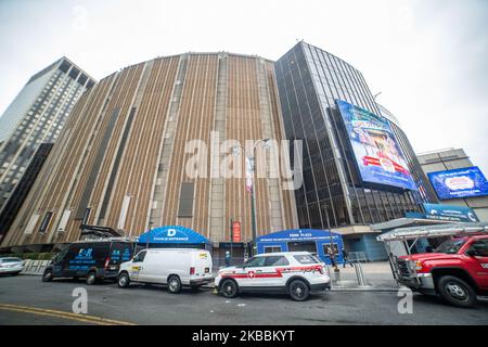 Madison Square Garden MSG, eine Mehrzweck-Sport- und Konzertarena über der Metro Penn/Pennsylvania Station im Chelsea-Viertel von Manhattan zwischen 7. und 8. Avenue, New York City NYC in den Vereinigten Staaten. Heute ist es die Heimat der New York Rangers der National Hockey League - NHL und der New York Knicks der National Basketball Association - NBA (Foto von Nicolas Economou/NurPhoto) Stockfoto