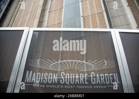 Madison Square Garden MSG, eine Mehrzweck-Sport- und Konzertarena über der Metro Penn/Pennsylvania Station im Chelsea-Viertel von Manhattan zwischen 7. und 8. Avenue, New York City NYC in den Vereinigten Staaten. Heute ist es die Heimat der New York Rangers der National Hockey League - NHL und der New York Knicks der National Basketball Association - NBA (Foto von Nicolas Economou/NurPhoto) Stockfoto