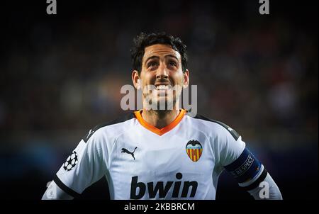 Daniel Parejo aus Valencia reagiert während des UEFA Champions League-Spiels der Gruppe H zwischen Valencia und Chelsea im Mestalla-Stadion am 27. November 2019 in Valencia, Spanien (Foto: Maria Jose Segovia/NurPhoto) Stockfoto
