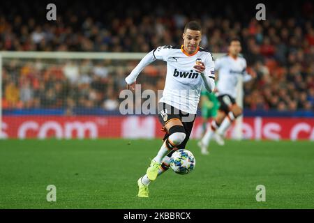 Rodrigo Moreno aus Valencia beim UEFA Champions League-Spiel der Gruppe H zwischen Valencia und Chelsea im Mestalla-Stadion am 27. November 2019 in Valencia, Spanien (Foto: Maria Jose Segovia/NurPhoto) Stockfoto