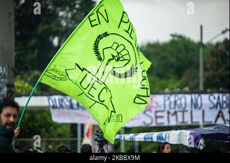 Die Proteste von Indigenen und Studenten in Bogota, Kolumbien, dauern am 29. November 2019 an. (Foto von Juan Carlos Torres/NurPhoto) Stockfoto