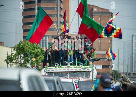 Die Proteste von Indigenen und Studenten in Bogota, Kolumbien, dauern am 29. November 2019 an. (Foto von Juan Carlos Torres/NurPhoto) Stockfoto