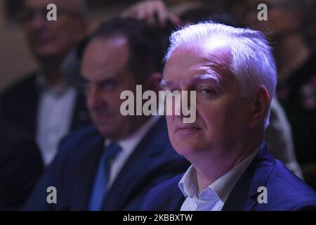 Jaroslaw Gowin, stellvertretender Ministerpräsident und Minister für Wissenschaft und Hochschulbildung und Vorsitzender der politischen Partei des Abkommens, bei einem abendlichen Vortrag im Krakauer Club „Pod Jaszczurami“. Am Donnerstag, den 28. November 2019, in Krakau, Polen. (Foto von Artur Widak/NurPhoto) Stockfoto