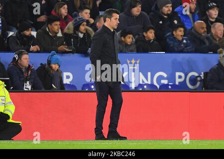 Everton-Manager Marco Silva während des Premier League-Spiels zwischen Leicester City und Everton im King Power Stadium, Leicester, am Sonntag, 1.. Dezember 2019. (Foto von Jon Hobley/ MI News/NurPhoto) Stockfoto