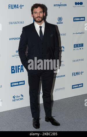 Sam Claflin nimmt am 01. Dezember 2019 an den British Independent Film Awards (Bifas) 22. in Old Billingsgate in London, England, Teil. (Foto von Wiktor Szymanowicz/NurPhoto) Stockfoto