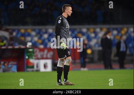 Lukasz Skorupski von Bologna FC während der Serie Ein Spiel zwischen SSC Napoli und Bologna FC im Stadio San Paolo Neapel Italien am 1. Dezember 2019. (Foto von Franco Romano/NurPhoto) Stockfoto