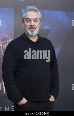 Der britische Regisseur Sam Mendes nimmt am 03. Dezember 2019 in Madrid, Spanien, an der Fotozelle „1917“ im Hotel Villa Magna Teil. (Foto von Oscar Gonzalez/NurPhoto) Stockfoto