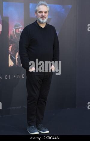 Der britische Regisseur Sam Mendes nimmt am 03. Dezember 2019 in Madrid, Spanien, an der Fotozelle „1917“ im Hotel Villa Magna Teil. (Foto von Oscar Gonzalez/NurPhoto) Stockfoto