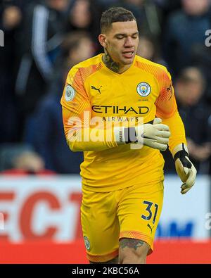 Ederson von Manchester City während des Premier League-Spiels zwischen Newcastle United und Manchester City im St. James's Park, Newcastle am Samstag, 30.. November 2019. (Foto von Mark Fletcher/MI News/NurPhoto) Stockfoto