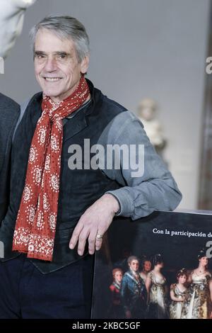 Der Schauspieler Jeremy Irons nimmt am 04. Dezember 2019 an der Fotoausstellung „Pintores y Reyes del Prado“ im El Prado Museum in Madrid, Spanien, Teil. (Foto von Oscar Gonzalez/NurPhoto) Stockfoto