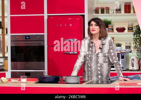 Die italienische Dirigentin Elisa Isoardi während der Fernsehsendung L''a prova del cuoco', in Rom, Italien, am 4. Dezember 2019. (Foto von Mauro Fagiani/NurPhoto) Stockfoto