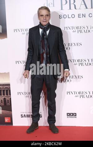 Jeremy Irons nimmt an der Premiere von „Pintores Y Reyes Del Prado“ im Verdi Cinema in Madrid, Spanien, am 4. Dezember 2019 Teil (Foto: Carlos Dafonte/NurPhoto) Stockfoto