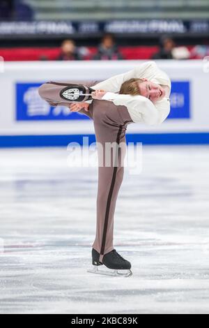 Andrei Mozalev (RUS) im Einsatz beim JUNIOR MEN – Short Program des ISU Figure Skating Grand Prix Finales in Palavela am 5. Dezember 2019 in Turin, Italien (Foto: Mauro Ujetto/NurPhoto) Stockfoto