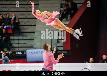 Aleksandra BOIKOVA / Dmitrii KOZLOVSKII (RUS) im Einsatz während der SENIOR PAIRS – Short Program des ISU Figure Skating Grand Prix Finales in Palavela am 5. Dezember 2019 in Turin, Italien (Foto: Mauro Ujetto/NurPhoto) Stockfoto