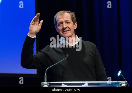 Alastair Campbell spricht während einer Kundgebung im Mermaid Theatre, um taktische Wahlen bei den bevorstehenden Parlamentswahlen zu fördern und eine öffentliche Abstimmung über das Ergebnis des Brexit am 06. Dezember 2019 in London, England, zu fordern. Die Kundgebung, die von der Kampagne „Vote for a Final Say“ und für unsere Zukunft organisiert wird, findet vor der letzten Woche der Wahlkampagne für die Parlamentswahlen vom 12. Dezember statt. (Foto von Wiktor Szymanowicz/NurPhoto) Stockfoto