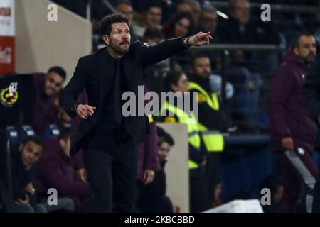 Diego Pablo Simeone Cheftrainer von Atletico de Madrid beim spanischen La Liga-Spiel zwischen Villarreal CF und Atletico de Madrid am 6. Dezember 2019 im Stadion La Ceramica. (Foto von Jose Miguel Fernandez/NurPhoto) Stockfoto