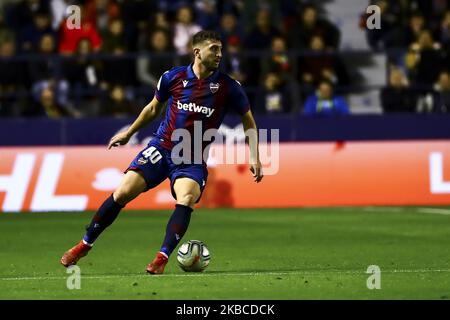 Eliseo Falcon von Levante UD während des spanischen La Liga-Spiels zwischen Levante UD und Valencia CF im Stadion Ciutat de Valencia am 7. Dezember 2019. (Foto von Jose Miguel Fernandez/NurPhoto) Stockfoto