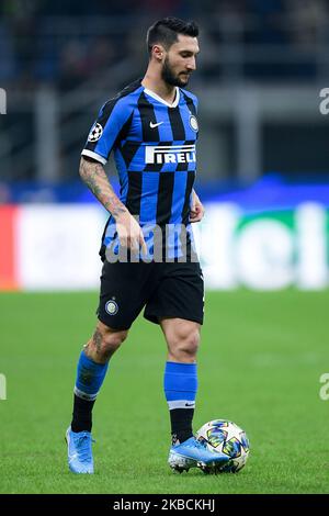 Matteo Politano vom FC Internazionale beim UEFA Champions League-Bühnenspiel zwischen Internazionale und Barcelona am 10. Dezember 2019 im Stadio San Siro, Mailand, Italien (Foto: Giuseppe Maffia/NurPhoto) Stockfoto