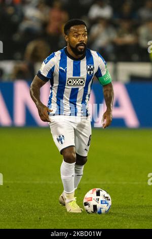 Dorlan Pabón am Ball während des FIFA Club World Cup 2.-Rundenmatches zwischen Monterrey und Al-Sadd Sports Club im Jassim bin Hamad Stadium am 14. Dezember 2019 in Doha, Katar. (Foto von Simon Holmes/NurPhoto) Stockfoto