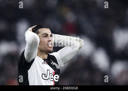 Juventus-Stürmer Cristiano Ronaldo (7) zeigt sich am 15. Dezember 2019 im Allianz Stadium in Turin, Piemont, Italien, beim Fußballspiel der Serie A, Nr. 16 JUVENTUS - UDINESE dejection. (Foto von Matteo Bottanelli/NurPhoto) Stockfoto