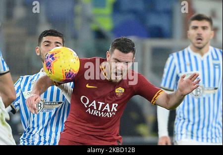 Jordan Veretout während des italienischen Fußballspiels der Serie A zwischen AS Roma und Spal im Olympiastadion in Rom am 15. dezember 2019. (Foto von Silvia Lore/NurPhoto) Stockfoto