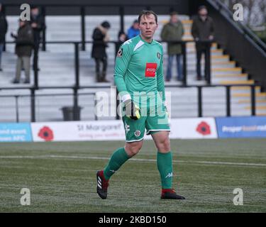 Joe Cracknell von Harrogate Town während des Buildbase FA Trophy-Spiels zwischen Harrogate Town und Hartlepool United in Wetherby Road, Harrogate am Samstag, 14.. Dezember 2019. (Foto von Mark Fletcher/MI News/NurPhoto) Stockfoto