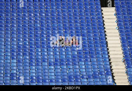 Die Unterstützer des Spiels zwischen RCD Espanyol und Real Betis Balompie, das der Woche 17 der Liga Santander entspricht, spielten am 15.. Dezember 2019 im RCDE-Stadion in Barcelona, Spanien. -- (Foto von Urbanandsport/NurPhoto) Stockfoto