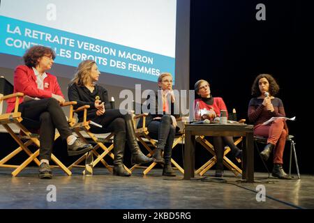 Treffen : Frauen und Renten - Frauen protestieren gegen das neue französische Pensionsgesetz - 16. Dezember 2019, Paris (Foto: Daniel Pier/NurPhoto) Stockfoto