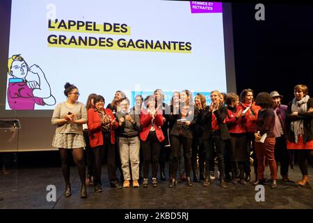 Treffen : Frauen und Renten - Frauen protestieren gegen das neue französische Pensionsgesetz - 16. Dezember 2019, Paris (Foto: Daniel Pier/NurPhoto) Stockfoto