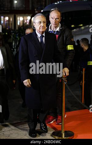 Der Präsident von Real Madrid Florentino Perez, der am 18. Dezember 2019 in Barcelona, Spanien, im Camp Nou-Stadion während des La Liga-Spiels zwischen dem FC Barcelona und Real Madrid eintraf. (Foto von Xavier Bonilla/NurPhoto) Stockfoto