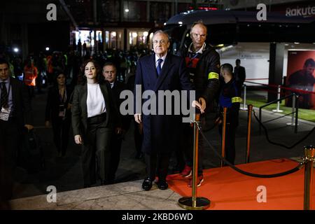 Der Präsident von Real Madrid Florentino Perez, der am 18. Dezember 2019 in Barcelona, Spanien, im Camp Nou-Stadion während des La Liga-Spiels zwischen dem FC Barcelona und Real Madrid eintraf. (Foto von Xavier Bonilla/NurPhoto) Stockfoto