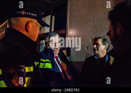 Hubert Bruls, Bürgermeister von Nijmegen, gibt den Bauern, die am 18.. Dezember 2019 eine der Hauptzufahrtswege zur Stadt Nijmegen blockieren, ein Ultimatum. (Foto von Romy Arroyo Fernandez/NurPhoto) Stockfoto