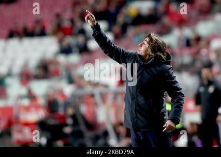 Der Cheftrainer des SC Braga, Ricardo Sa Pinto, ist am 18. Dezember 2019 im Stadion Luz in Lissabon, Portugal, beim Portugal Cup 16 zwischen SL Benfica und dem SC Braga zu sehen. (Foto von Pedro FiÃºza/NurPhoto) Stockfoto