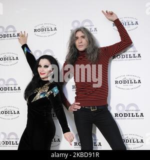 Die spanischen Sänger Olvido Gara 'Alaska' und Mario Vaquerizo während des 80.-jährigen Jubiläums von Rodilla am 19. Dezember 2019 in Madrid, Spanien. (Foto von Oscar Gonzalez/NurPhoto) Stockfoto