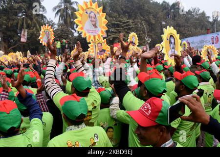 Führende Persönlichkeiten und Aktivisten der Awami League versammeln sich am 20. Dezember 2019 während des nationalrats der Awami League im Suhrawardy Udyan Park in Dhaka, Bangladesch. (Foto von Mamunur Rashid/NurPhoto) Stockfoto