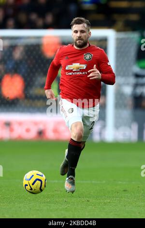 Manchester Uniteds Luke Shaw während des Premier League-Spiels zwischen Watford und Manchester United in der Vicarage Road, Watford am Sonntag, 22.. Dezember 2019. (Foto von Leila Coker/ MI News/NurPhoto) Stockfoto