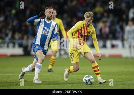 21 Frenkie De Jong aus Holland des FC Barcelona während des La Liga-Spiels zwischen RCD Espanyol und FC Barcelona und im RCD-Stadion am 04. Januar 2020 in Barcelona, Spanien. (Foto von Xavier Bonilla/NurPhoto) Stockfoto